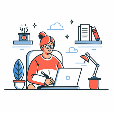 Creative Crisis: Depiction of Writer's Block with Scribbled Ideasのイラスト素材