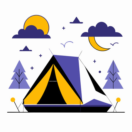Visually Stunning Tent Concept Illustration for Outdoor Recreation Enthusiastsのイラスト素材