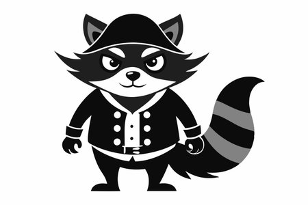 Pirate Raccoon's Shadowy Adventure on the High Seasのイラスト素材