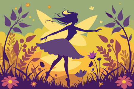 Ethereal Fairy's Dance Amidst a Vibrant Floral Symphonyのイラスト素材