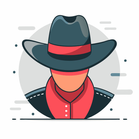Illustrative Visualisation of a Cowboy Hat Concept with Intricate Detailsのイラスト素材