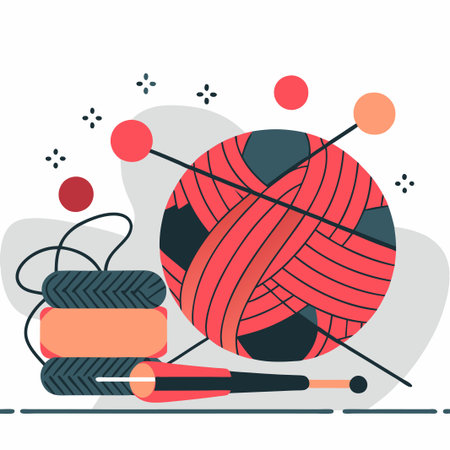 Creative Crochet Idea Illustrated in a Vivid Designのイラスト素材