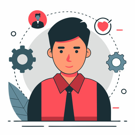 Digital Employee Concept Illustration: Employees in Virtual Space