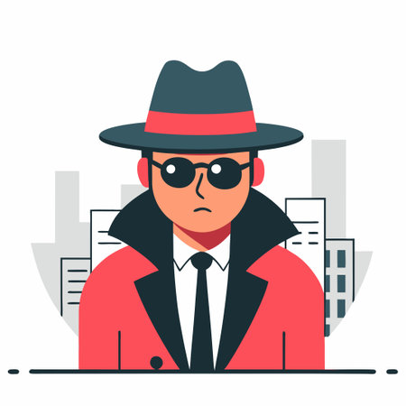 Detective Stealthily Concealing Identity Using Camouflageのイラスト素材