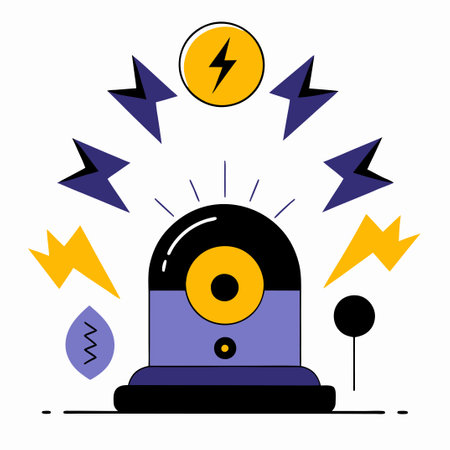 Emergency Alarm System Concept Illustration for Workplace Safetyのイラスト素材