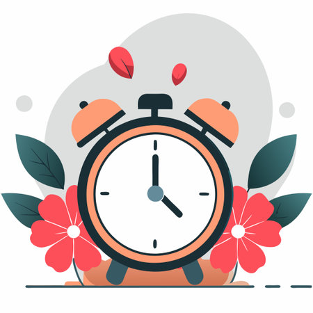 Spring Forward Clock Daylight Savings Time Concept Illustrationのイラスト素材