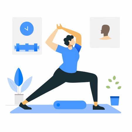 Illustrated Guide to Stretching Exercises for Improved Flexibilityのイラスト素材