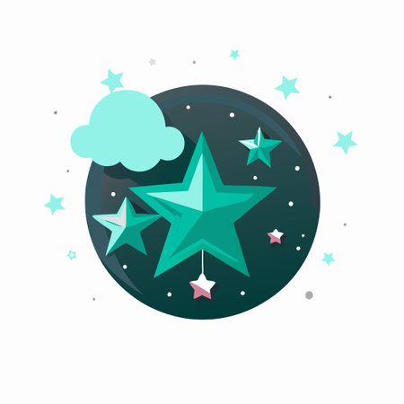 Mesmerizing Celestial Canvas: Starry Night Illustration with Vibrant Huesのイラスト素材