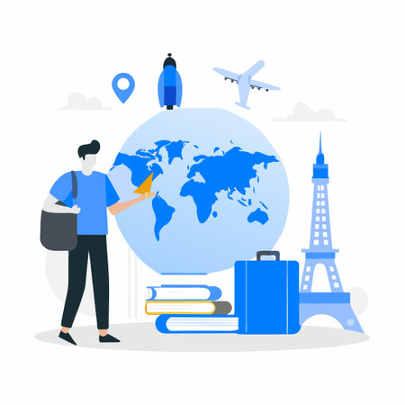 Embracing the World: A Visual Guide to Study Abroad Experiencesのイラスト素材