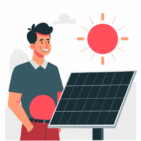 Concept Illustration Depicting the Harnessing of Solar Energy for Sustainable Solutionsのイラスト素材