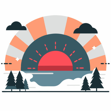 Captivating Concept Illustration of a Sky Ablaze with Sunrise Huesのイラスト素材