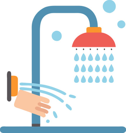 Conceptual Illustration of a Person Enjoying a Refreshing Showerのイラスト素材