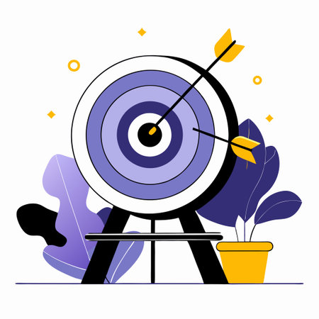 Detailed Illustration of a Target Concept with Surrounding Elementsのイラスト素材