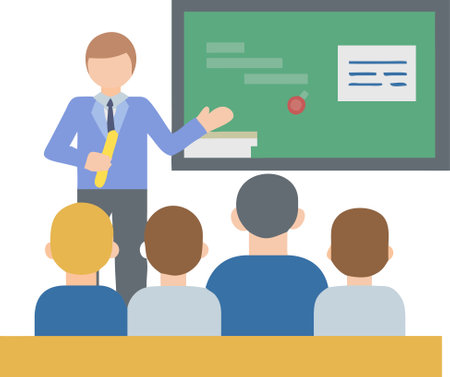An Illustrative Presentation of the Concept of Teaching through a Teacher Figureのイラスト素材