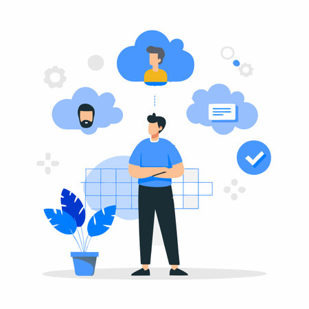 Visualizing the Intricate Concept of Thoughts in an Artistic Illustrationのイラスト素材