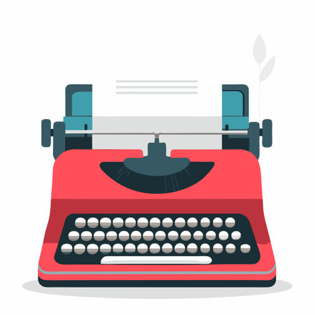 Retro Typewriter Concept Illustration for Creative Writing and Storytellingのイラスト素材