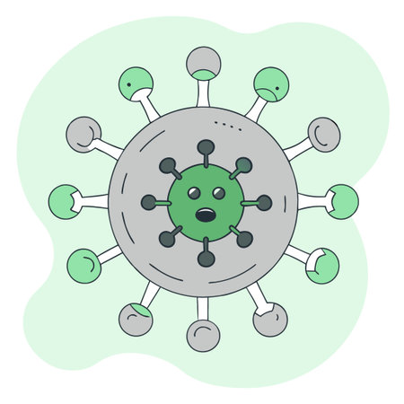 Intricate Depiction of a Deadly Viral Particleのイラスト素材