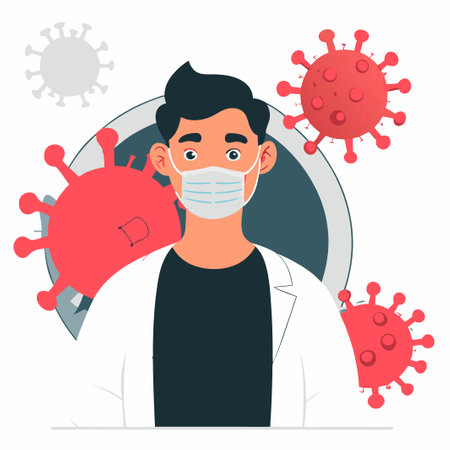 Abstract Artistic Representation of a Viral Pathogen Conceptのイラスト素材