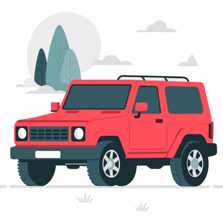 Futuristic Concept Illustration Depicting a Sleek SUV Car with Aerodynamic Designのイラスト素材