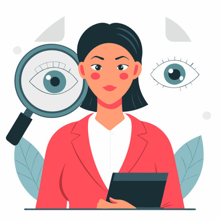 Conceptual Illustration of an Overseer Overseeing Surveillance Processesのイラスト素材