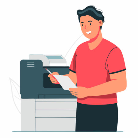 Depiction of Photocopying Process in Concept Illustration