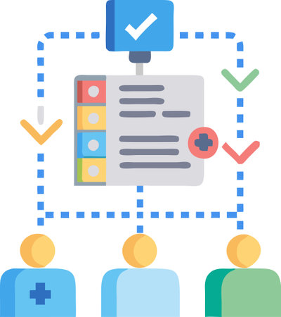 Conceptual Illustration of Project Organization with Diverse Elements and Workflow Visualizationのイラスト素材