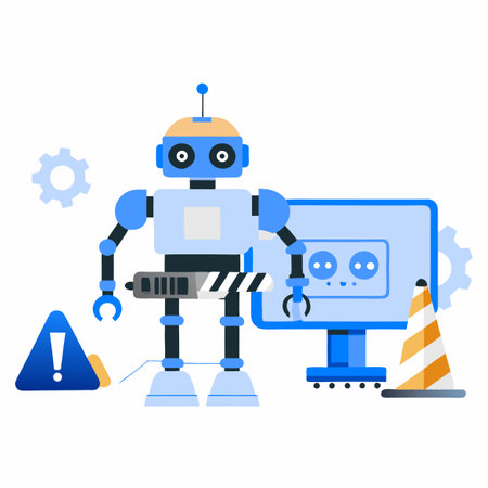 Broken Robot Illustrating 404 Error with a Conceptual Twistのイラスト素材