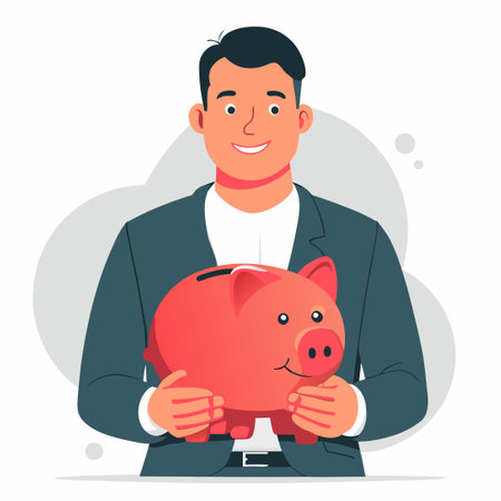Piggy Bank Concept Illustrating the Importance of Saving Money and Financial Planningのイラスト素材
