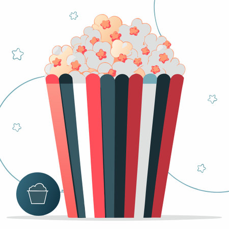 Creative Concept Illustration of Delicious and Crunchy Popcornのイラスト素材