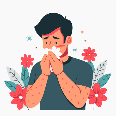 Comprehensive Illustration of Pollen Allergy and Its Effectsのイラスト素材