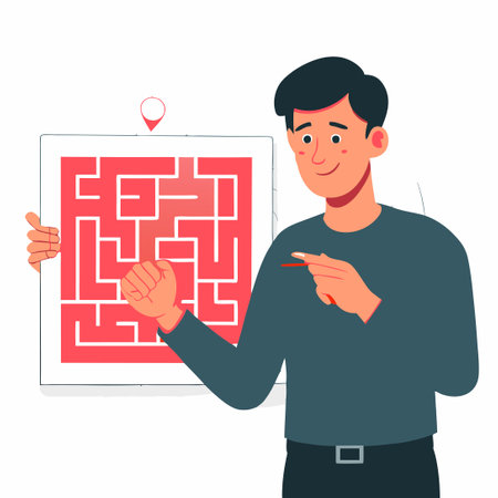 Intricate Labyrinth Maze Puzzle Depicting the Challenges of Problem Solvingのイラスト素材