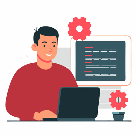 Conceptual Illustration of Programming Fundamentals with Diagrams and Figuresのイラスト素材