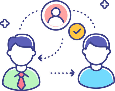 Share the Love: A Concept Illustration of a Refer-a-Friend Programのイラスト素材