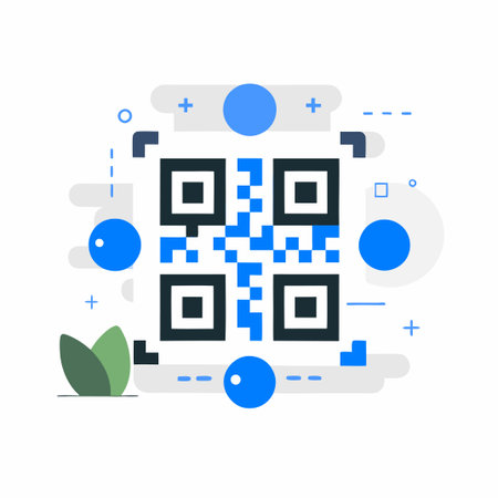 QR Code Concept Illustration with Multiple Scans and a Modern Design