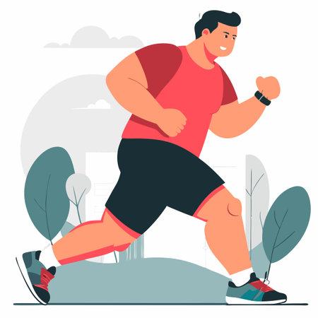 Conceptual Illustration of a Person Running, Symbolizing Motion and Progressのイラスト素材