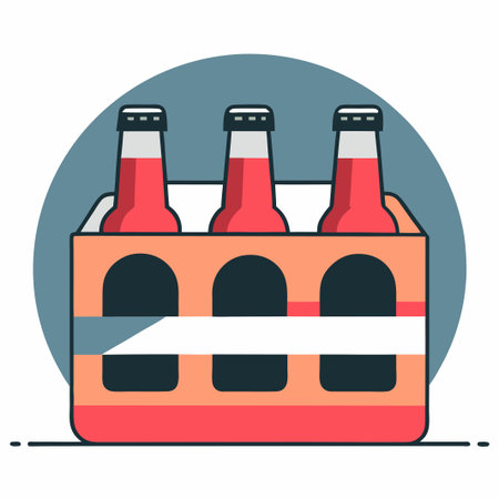 Creative Illustration of Beer Bottles Being Packed and Shippedのイラスト素材