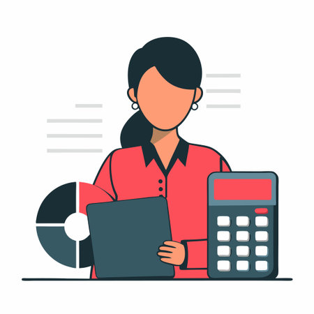 Accountant Consulting and Analyzing Financial Data on Computerのイラスト素材