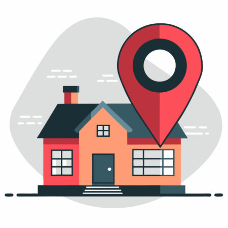 Conceptual Illustration of Address Information and Digitalizationのイラスト素材