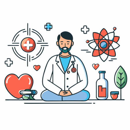 Illustrating the Holistic Approach of Alternative Medicine Practicesのイラスト素材