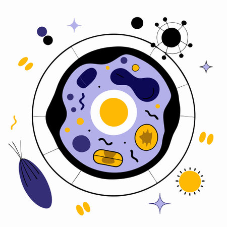 Comprehensive Exploration of the Animal Cell's Structures and Functionsのイラスト素材