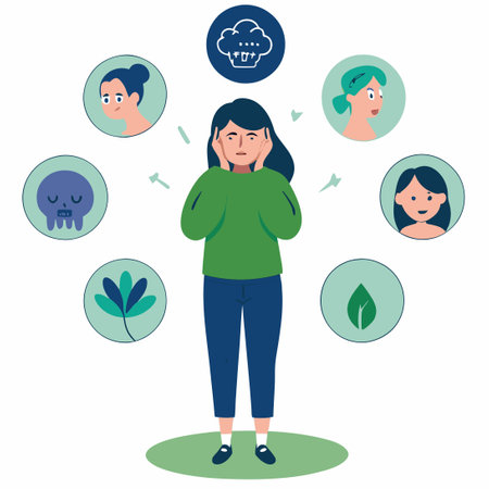 Visual Representation of Anxiety Symptoms and Their Impactのイラスト素材