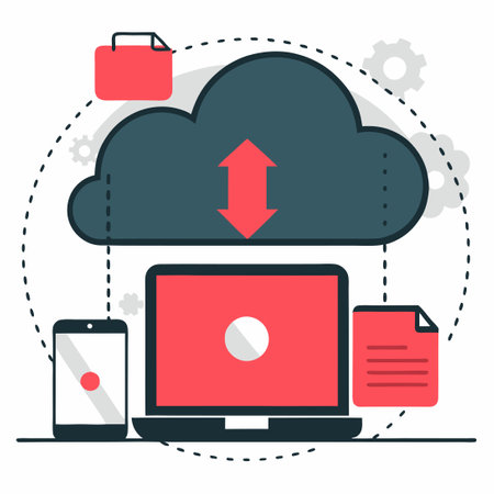 Concept Illustration Showcasing the Importance of Data Backup for Business Continuityのイラスト素材