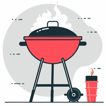 Conceptual Illustration of a Vibrant and Inviting Barbecue Gatheringのイラスト素材