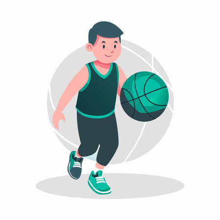 Basketball Concept Illustration Depicting Teamwork, Competition, and Passionのイラスト素材
