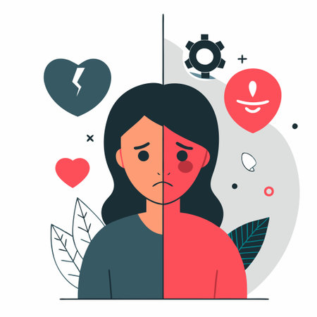 Visual Representation of Bipolar Disorder: Capturing the Mood Swings and Extremesのイラスト素材