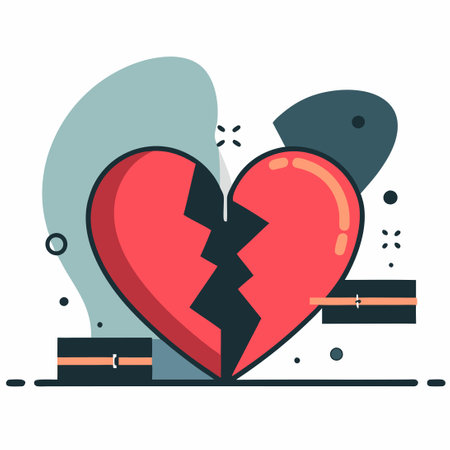 Heartbreak Illustrated: A Conceptual Depiction of a Breakupのイラスト素材