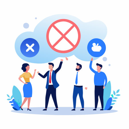 Business Professionals United in Refusal: Depicting the Concept of 'No'のイラスト素材