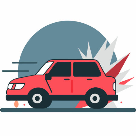 Illustrative Depiction of a Devastating Car Crashのイラスト素材