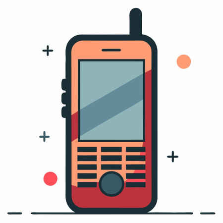 Illustrative Depiction of a Modern Cell Phone with Abstract Designのイラスト素材