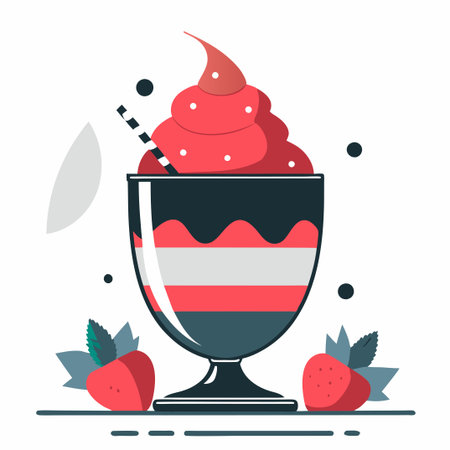 Delectable Chocolate Mousse in a Fancy Glass, Enticing Dessert Conceptのイラスト素材